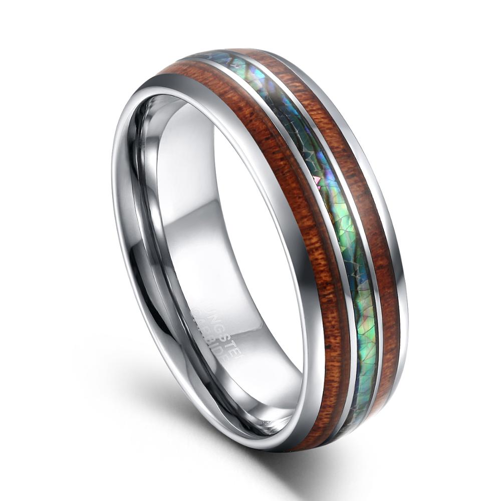 Gymnastic Ring Wood - TIGRADE 8mm pierścienie węglikowe wolframu hawajskie