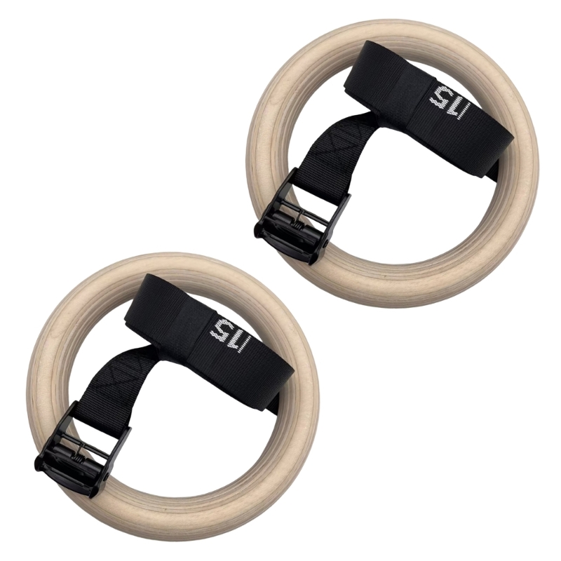 Gymnastic Ring Wood - Q84C Regulowane drewniane kółka gimnastyczne z